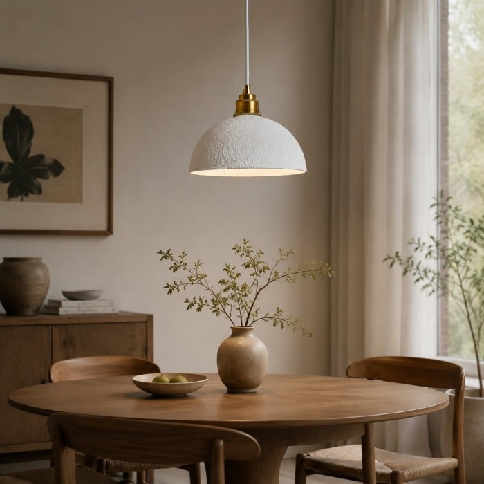 Japanse vintage hanglamp van getextureerd metaal HL4073