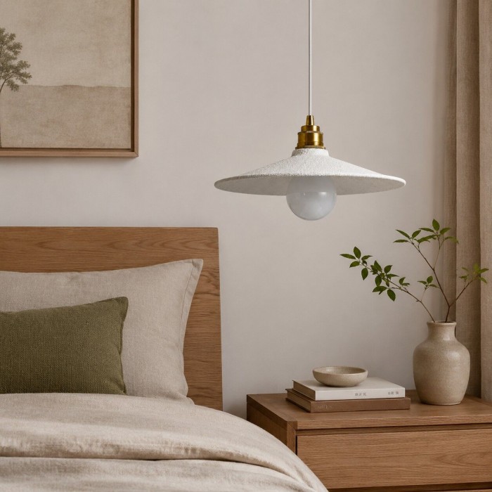 Japanse vintage hanglamp van getextureerd metaal HL4073