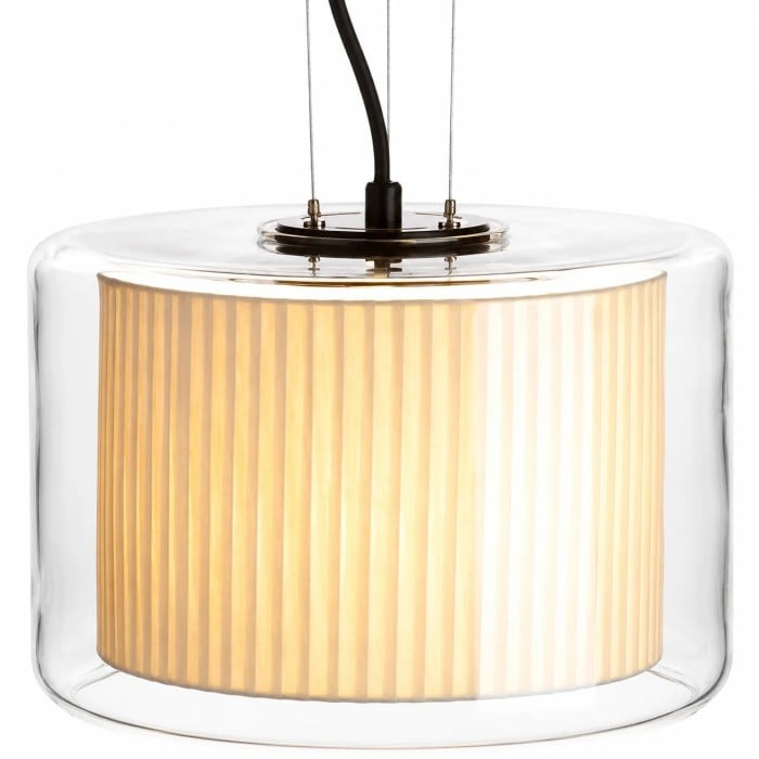 Mercer glazen stoffen hanglamp HL4082