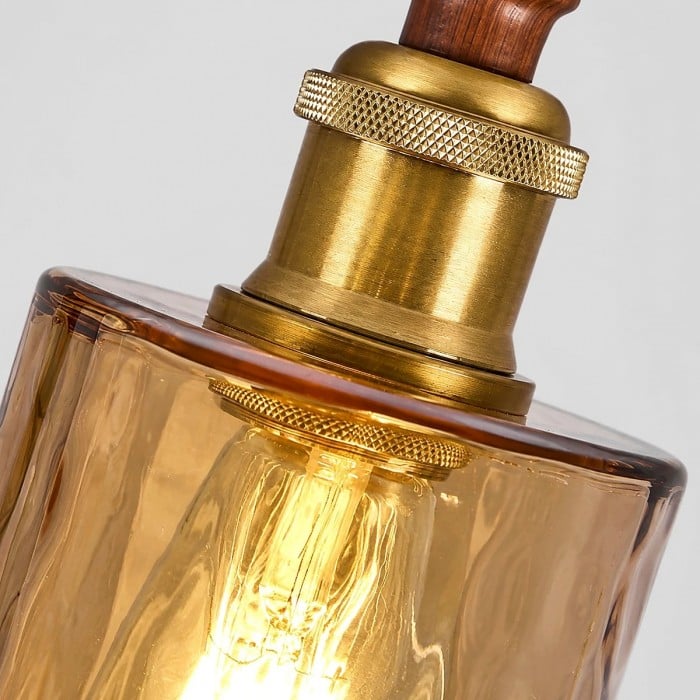 Minimalistyczna lampa wisząca w stylu retro ze szkła HL4080