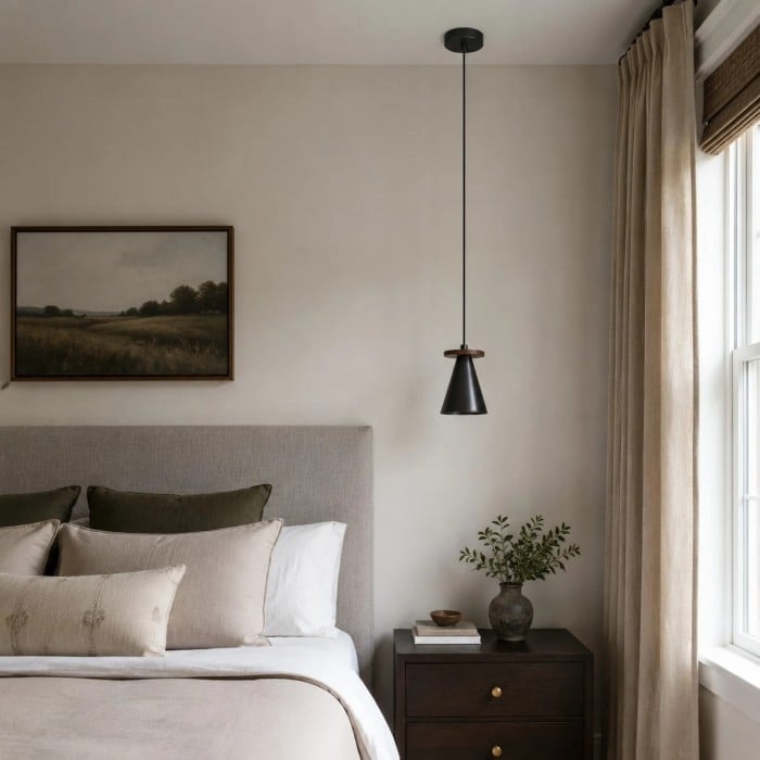 Nowoczesna minimalistyczna metalowa lampa wisząca do salonu lub sypialni HL4132