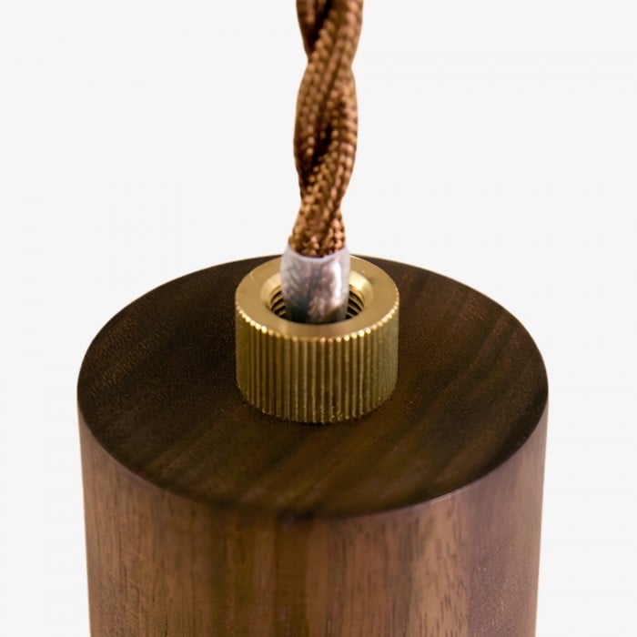 Trommelförmige Pendelleuchte aus natürlichem Leinen HL4150