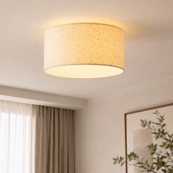 Plafondlamp HL4123 met natuurlijke rijstpapierafwerking, vlak gemonteerd