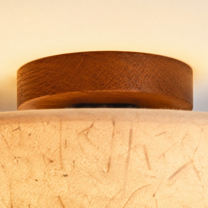 Plafondlamp HL4123 met natuurlijke rijstpapierafwerking, vlak gemonteerd