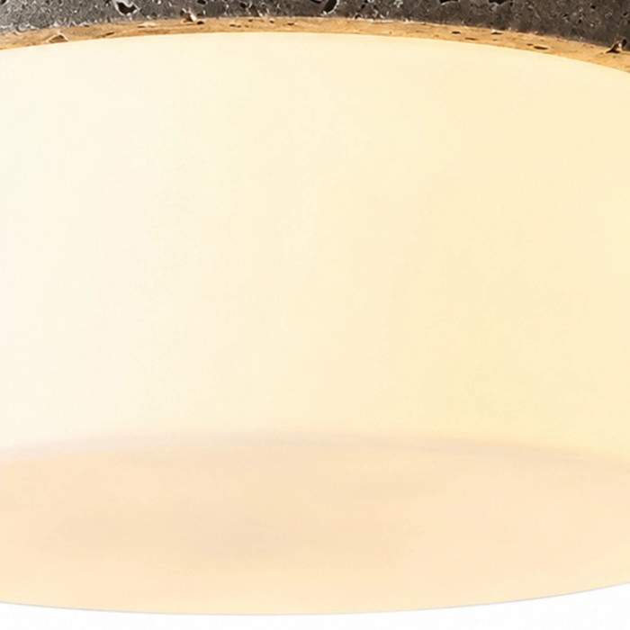 Plafondlamp HL4102 van natuurlijk travertijn, vlak gemonteerd