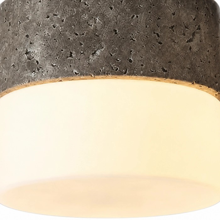 Plafondlamp HL4102 van natuurlijk travertijn, vlak gemonteerd