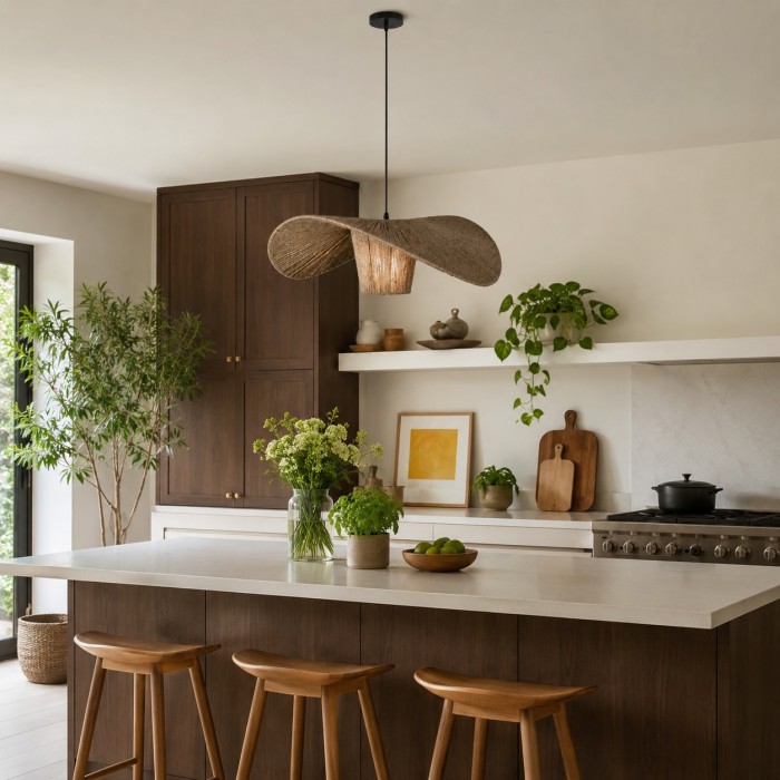 Hanglamp van rotan en henneptouw voor de eetkamer HL4084
