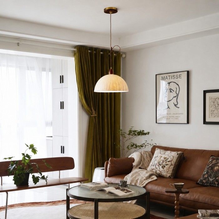 Hanglamp van rijstpapier in Wabi-Sabi-stijl voor de eetkamer HL4098