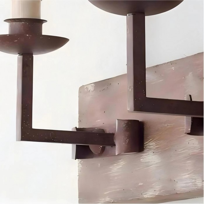 Aplique de pared rústico de madera para velas HL4121