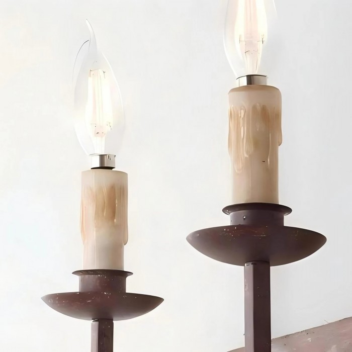 Aplique de pared rústico de madera para velas HL4121