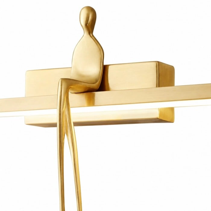 Sculpturale massief koperen wandlamp HL4161