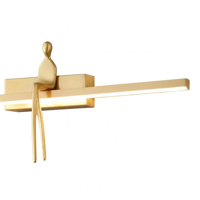 Sculpturale massief koperen wandlamp HL4161