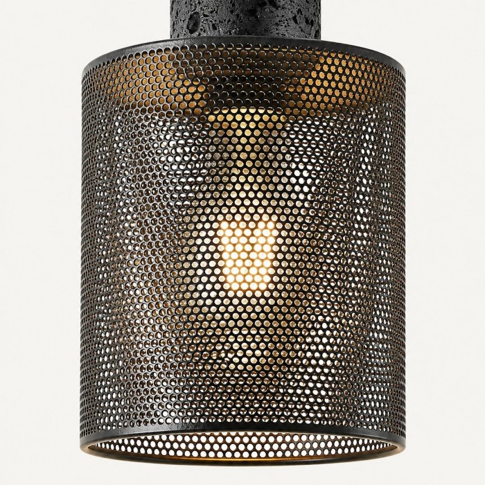 Hanglamp met zwarte, gestructureerde mesh-afwerking HL4162