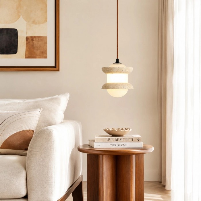 Hanglamp van travertijnsteen HL4078