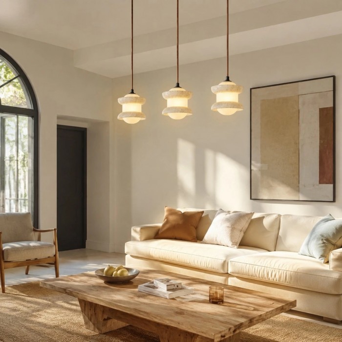 Hanglamp van travertijnsteen HL4078