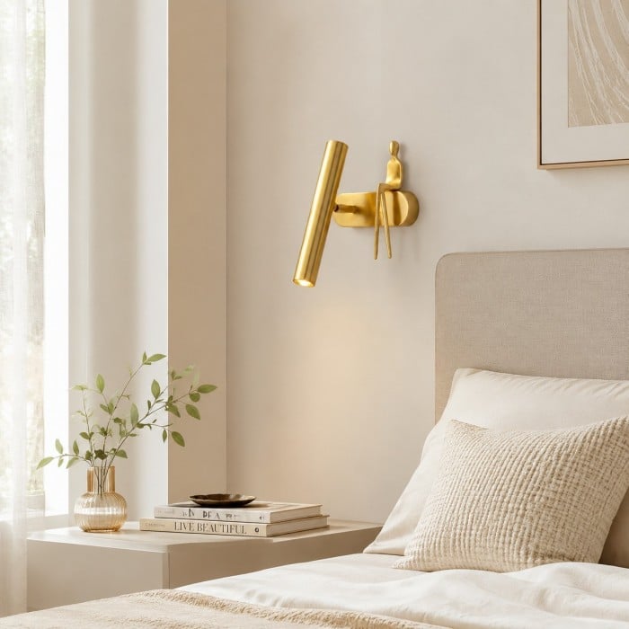 Verstellbare Wandleuchte aus Messing im Vintage-Stil HL4131