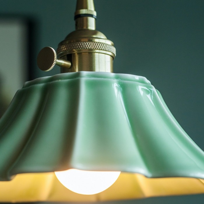 Vintage celadon keramische lotus hanglamp HL4066