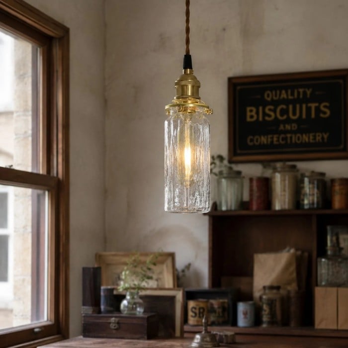 Vintage hanglamp van craqueléglas HL4083