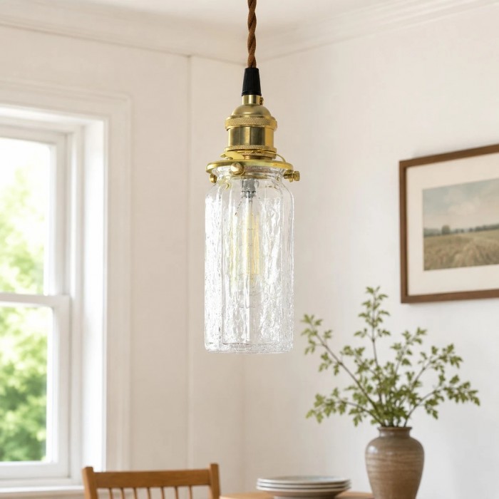 Vintage hanglamp van craqueléglas HL4083