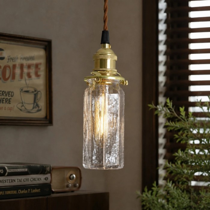 Vintage hanglamp van craqueléglas HL4083