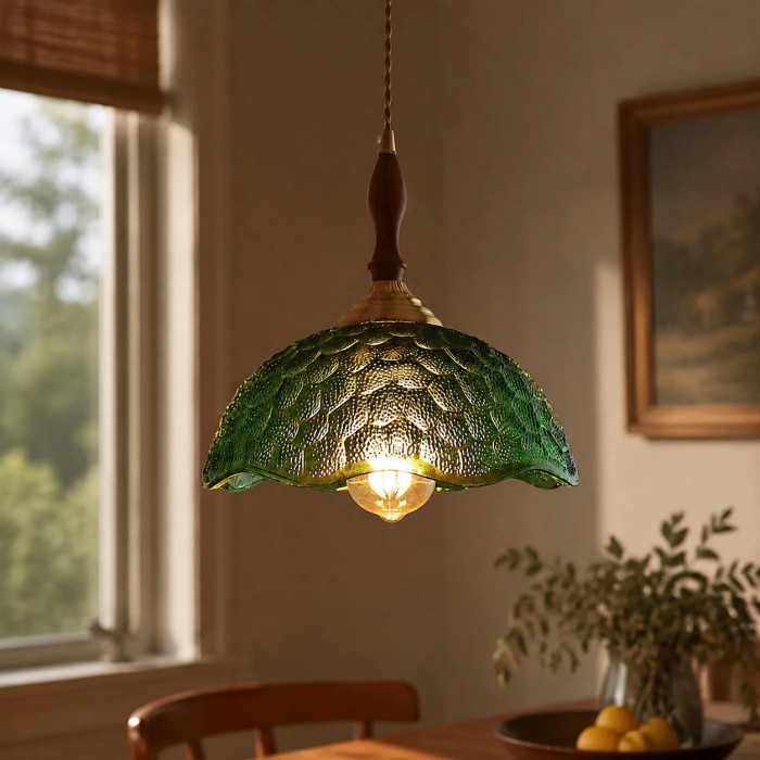 Vintage hanglamp van gegolfd glas HL4195