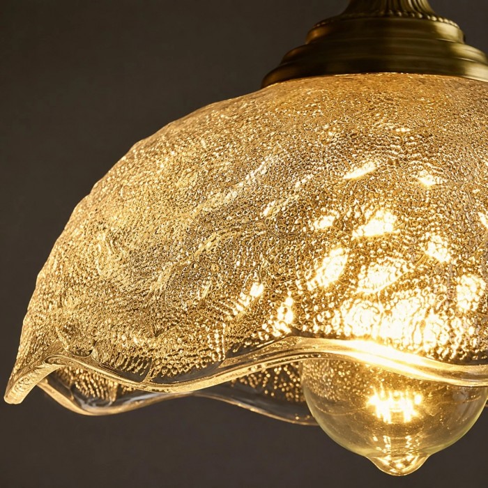 Vintage hanglamp van gegolfd glas HL4195