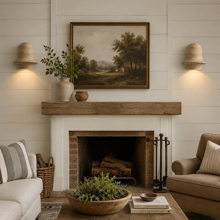 Vintage Travertine Stone Wall Sconce HL4125