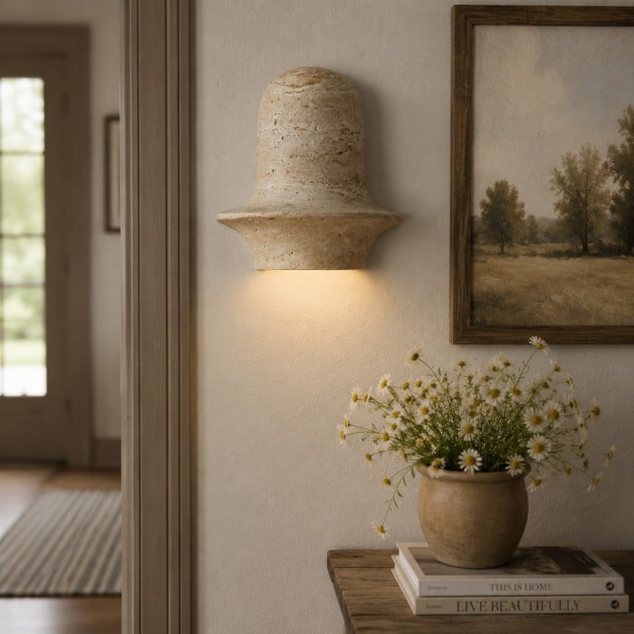 Vintage Travertine Stone Wall Sconce HL4125