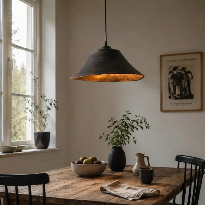 Suspension Wabi Sabi en bois foncé HL4188