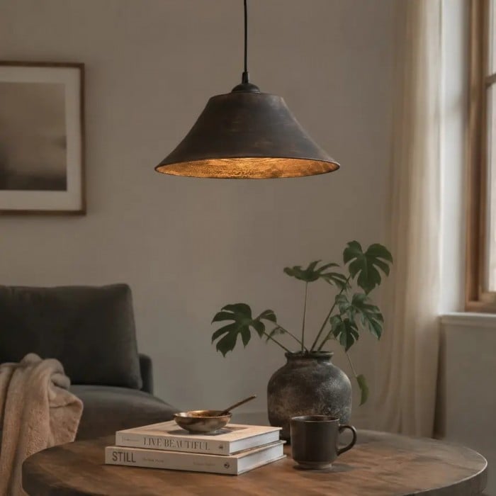 Suspension Wabi Sabi en bois foncé HL4188