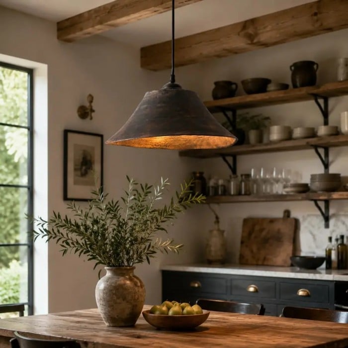 Suspension Wabi Sabi en bois foncé HL4188