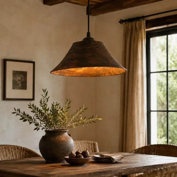 Suspension Wabi Sabi en bois foncé HL4188