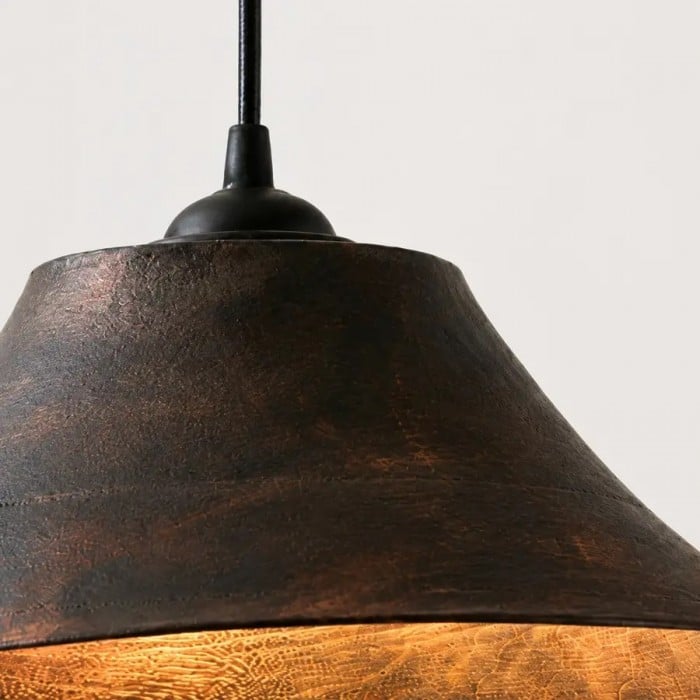 Suspension Wabi Sabi en bois foncé HL4188