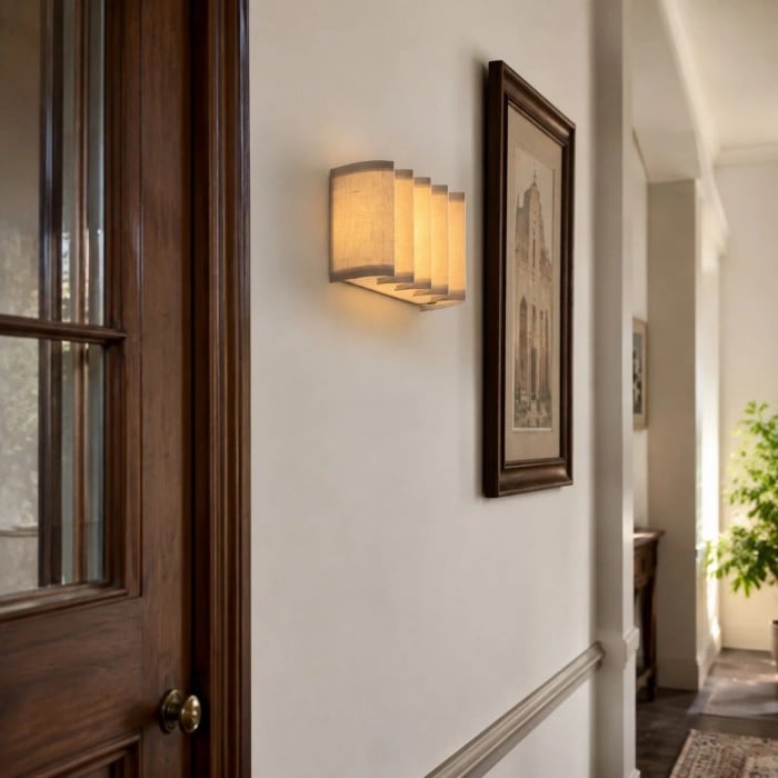 Wabi-Sabi Wave Fabric Wall Sconce HL4167