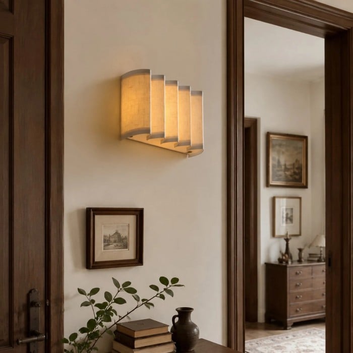 Wabi-Sabi Wave Fabric Wall Sconce HL4167