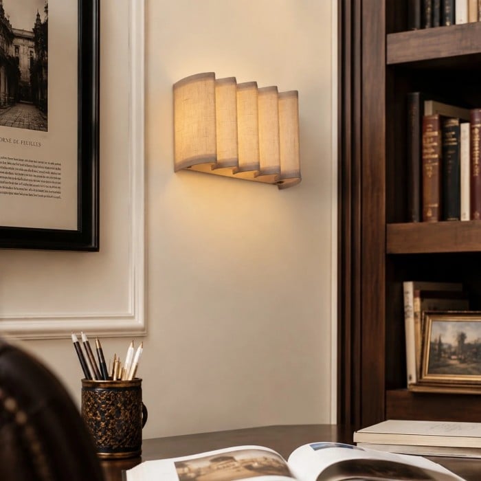 Wabi-Sabi Wave Fabric Wall Sconce HL4167