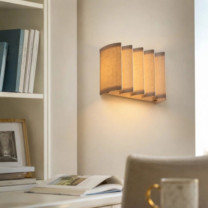 Wabi-Sabi Wave Fabric Wall Sconce HL4167