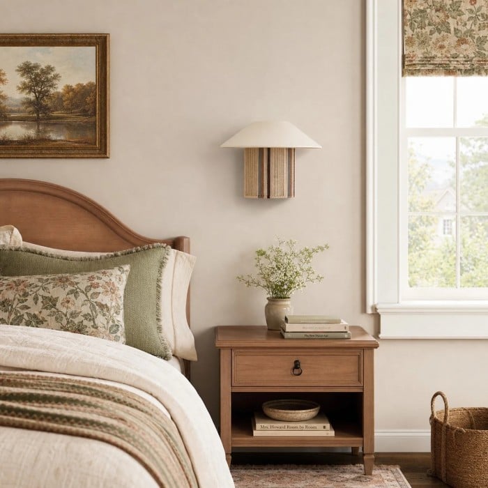 Wabi-Sabi Woven Wall Sconce with Pleated Fabric Shade HL4178