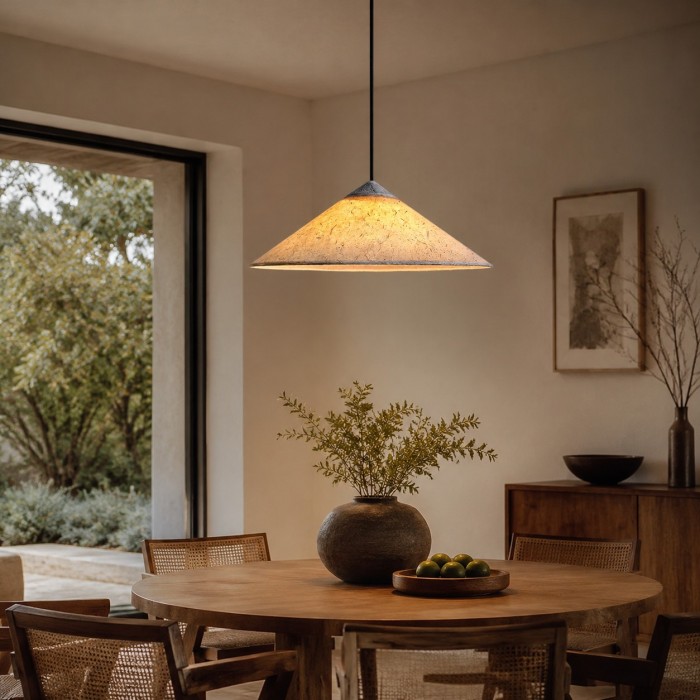Lampada a sospensione Washi Paper Wabi-Sabi per sala da pranzo HL4192