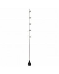 Lampadaire Bauhaus en verre avec structure en bois et chrome HL4633