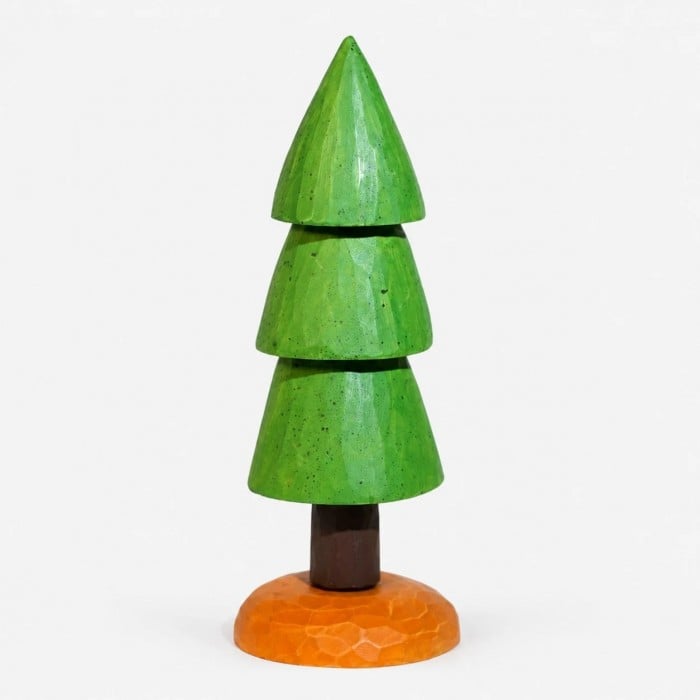 Geschnitzter Kiefernbaum-Tischschmuck aus Holz HL4189