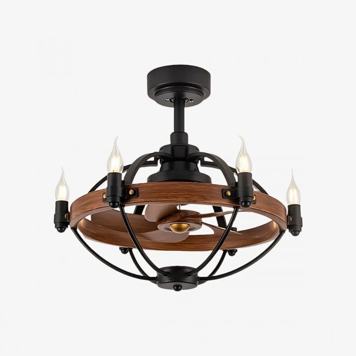 Farmhouse Wagon Wheel Wood Grain Ceiling Lamps HL4060