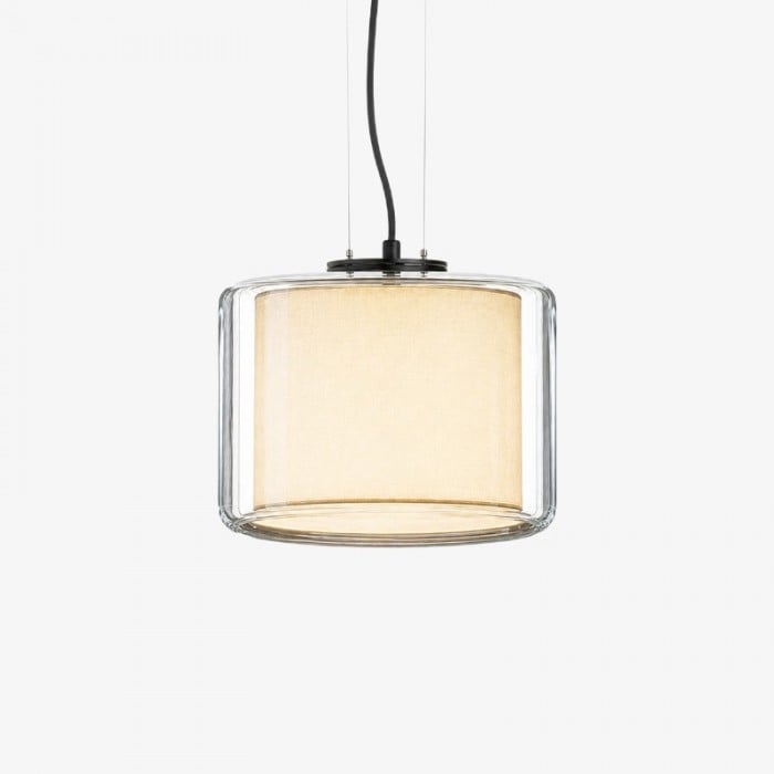 Mercer glazen stoffen hanglamp HL4082