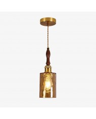 Kremowa lampa wisząca z tkaniny w kropki HL3782