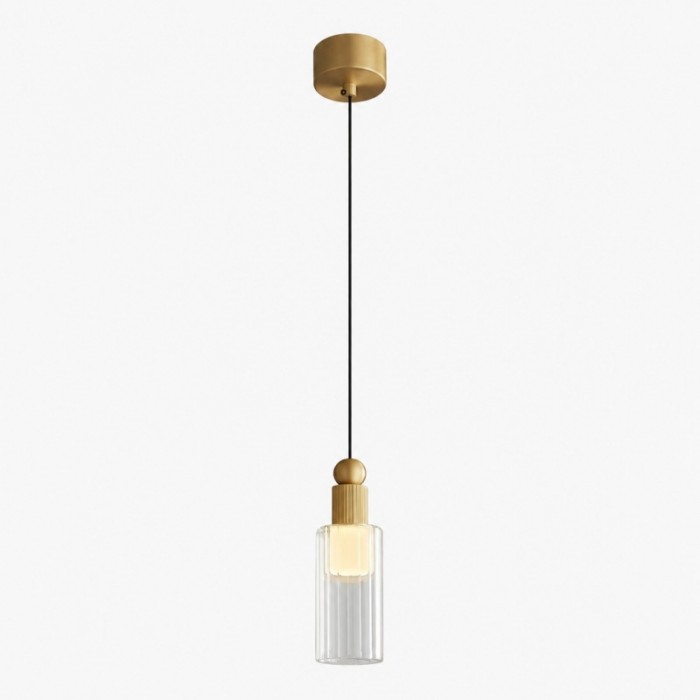 Mini LED-hanglamp met geribbeld glas HL4134