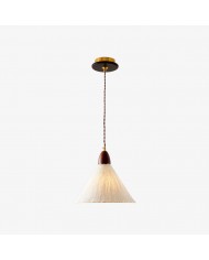 Cienax hanglamp met bloemvormige keramische kap - messing accentlamp voor keuken en nachtkastje HL3613