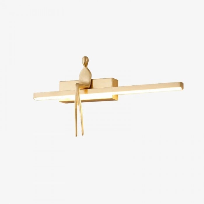 Sculpturale massief koperen wandlamp HL4161