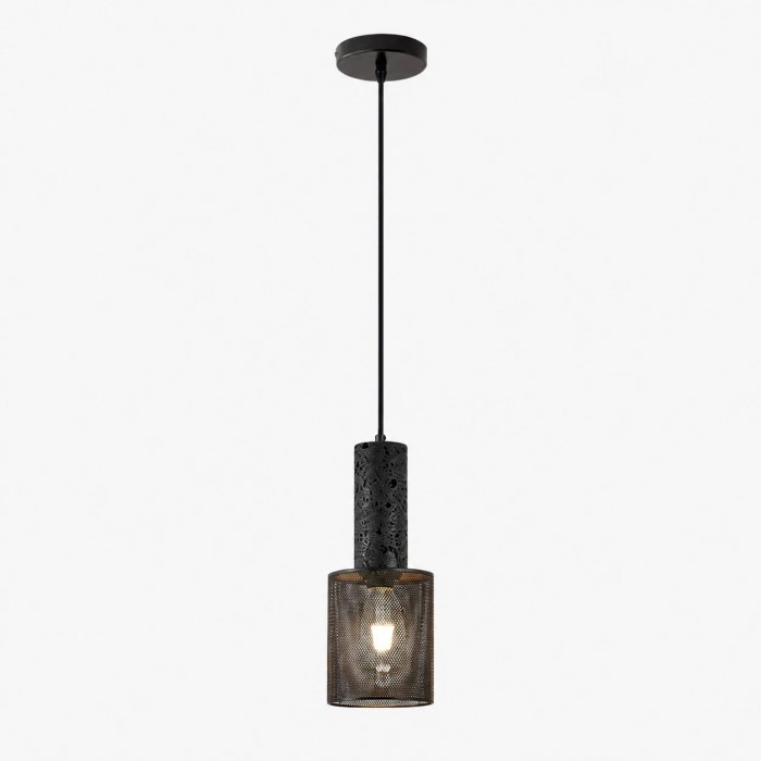 Hanglamp met zwarte, gestructureerde mesh-afwerking HL4162