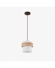 Hanglamp HL4159 van travertijnsteen en hout