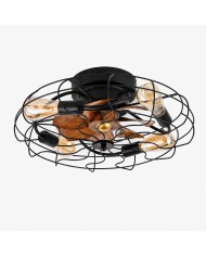 Plafondlamp met travertinkleurige bekleding, vlak gemonteerd, model HL4111